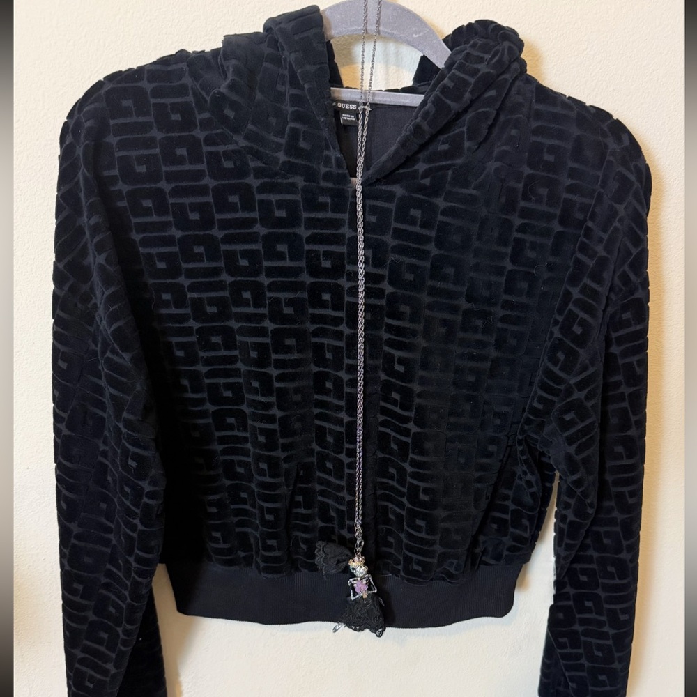 GUESS Textured Hooded Sweater